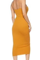 Mustard stretch dress